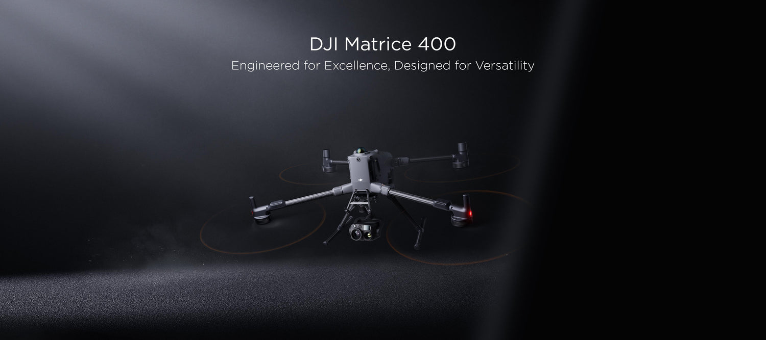 DJI Matrice 400 drone on a dark background