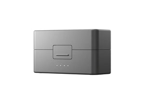 DJI Mic 3 Charging Case left-facing angle showing indicator lights