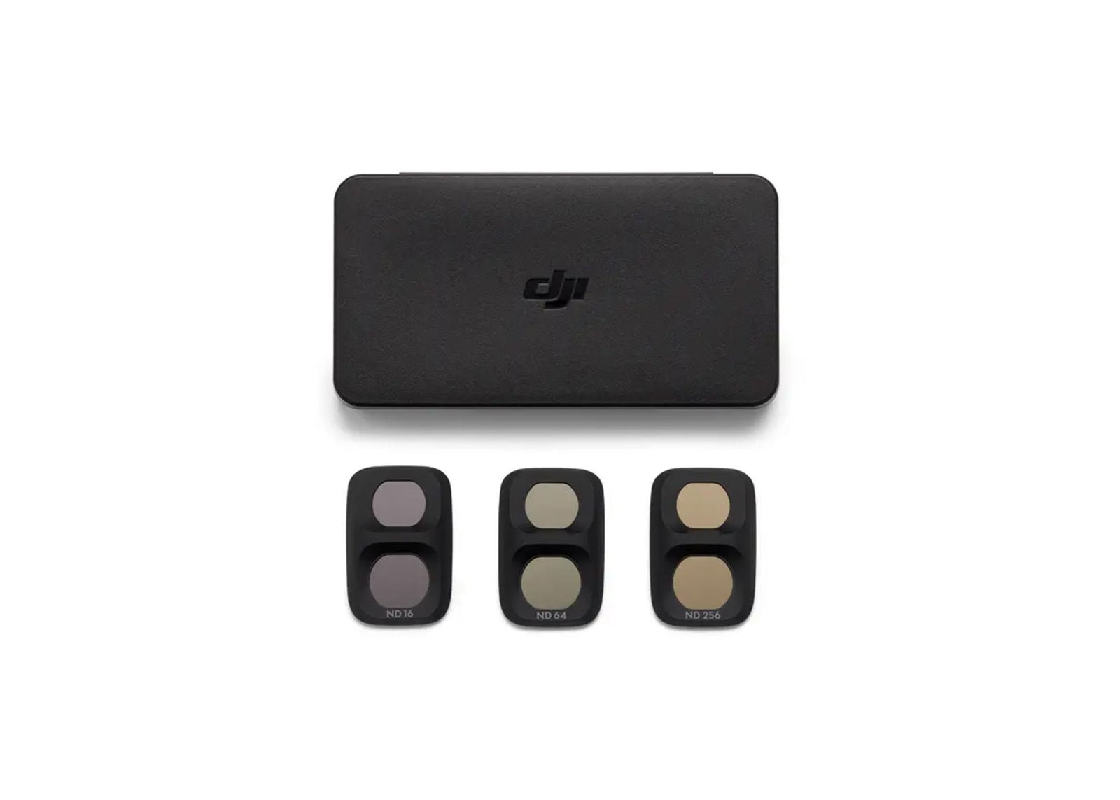 A top-down view of everything included in the Osmo Pocket 4P Magnetic ND Filter Set.