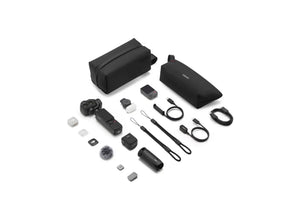 Osmo Pocket 4P Vlog Combo in Classic Black from a top-down angled view