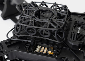 A closeup of the Freefly Vibration Isolator Cartridge (Astro Max) installed on a drone